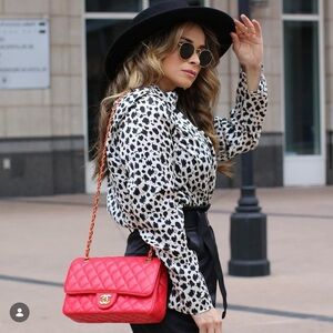 Zara Black and White Printed Women's Blouse